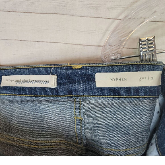 PILCRO POLKA DOT METALLIC HYPHEN STRAIGHT LEG JEANS, SZ 31 - Picture 8 of 15